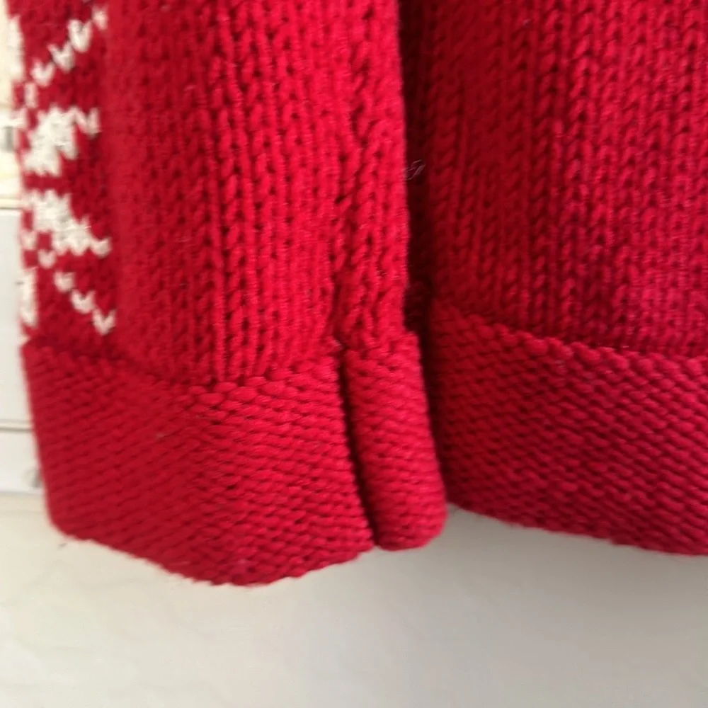 GAP KID CHRISTMAS SWEATER Hoodie KANGAROO POCKET SIZE XL (12) Red White silver